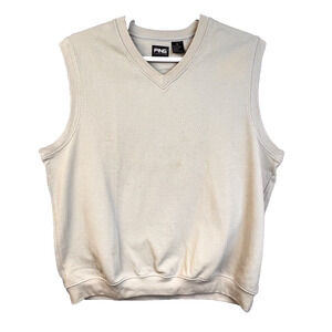 Ping Collection Golf Vest Men's XL Cream V Neck Preppy Casual Cotton Blend